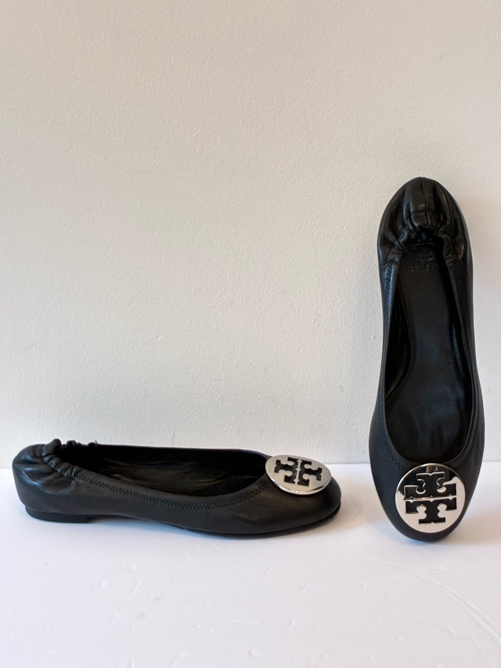 Tory Burch Black + Silver Reva Ballet Flat